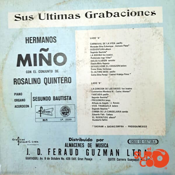 Disco de Vinilo Hermanos Miño Naranjo - Sus Últimas Grabaciones Vinyl Record
