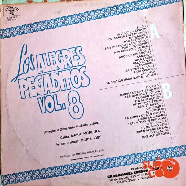 Vinilo Mario Moreira - Los Alegres Pegaditos Vol. 8 Vinyl