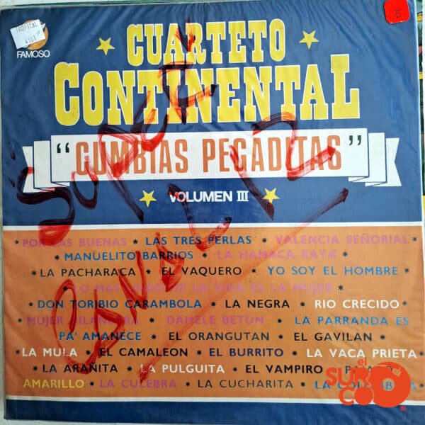 Vinilo Cuarteto Continental - Cumbias Pegaditas Vol. 3 Vinyl