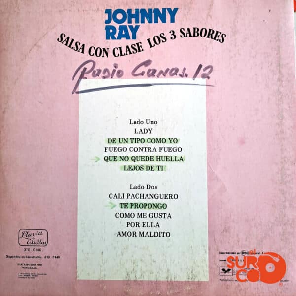 Disco de Vinilo Johnny Ray - Salsa Con Clase Los 3 Sabores Vinyl Record