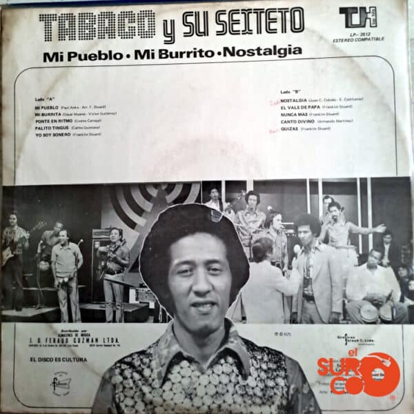 Disco de Vinilo Tabaco y Su Sexteto - Mi Pueblo, Mi Burrito, Nostalgia Vinyl Record