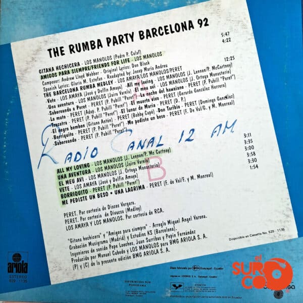 Disco de Vinilo Varios - The Rumba Party Barcelona 92 Vinyl Record