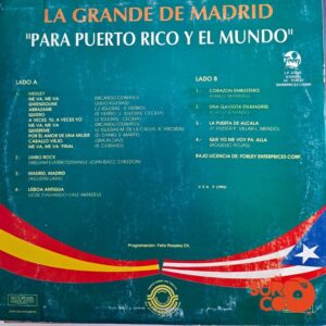 Disco de Vinilo La Grande de Madrid - Para Puerto Rico y El Mundo Vinyl Record