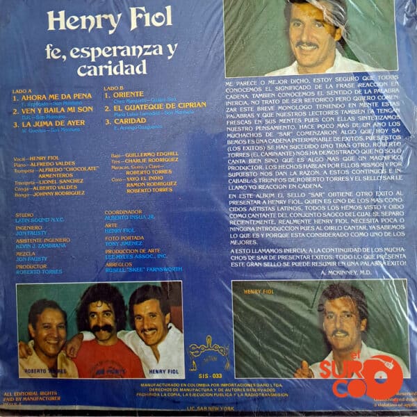 Disco de Vinilo Henry Fiol - Fe, Esperanza y Caridad Vinyl Record