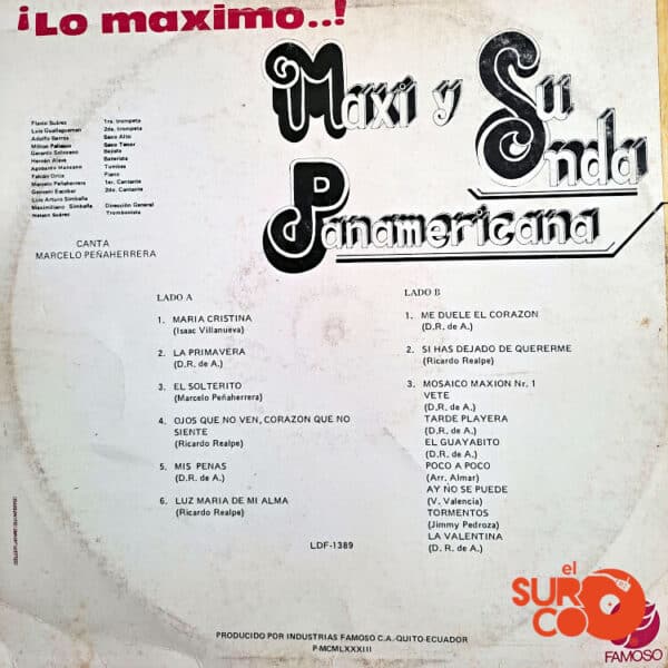 Disco de Vinilo Maxi y Su Onda Panamericana - Lo Máximo Vinyl Record