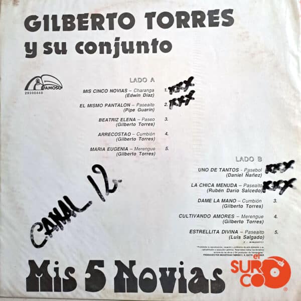 Vinilo Gilberto Torres y Su Conjunto - Mis Cinco Novias Vinyl