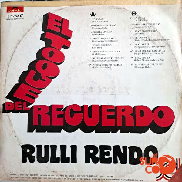 Vinilo Rulli Rendo - El Toque Del Recuerdo Vinyl