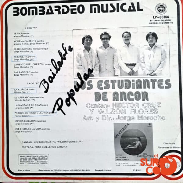 Vinilo Los Estudiantes De Ancón - Bombardeo Musical Vinyl