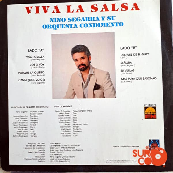 Disco de Vinilo Nino Segarra - Viva La Salsa Vinyl Record