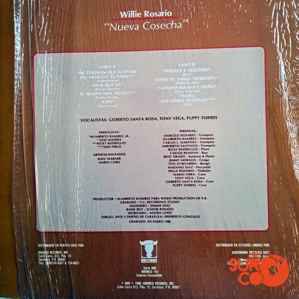 Disco de Vinilo Willie Rosario - Nueva Cosecha Vinyl Record