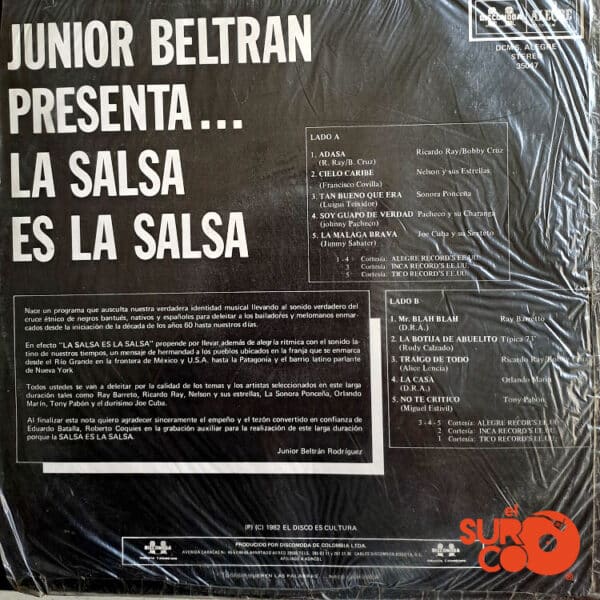 Disco de Vinilo Junior Beltrán - La Salsa Es La Salsa Vinyl Record