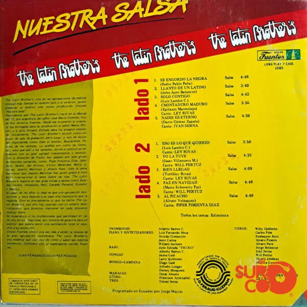 Disco de Vinilo The Latin Brothers - Nuestra Salsa Vinyl Record