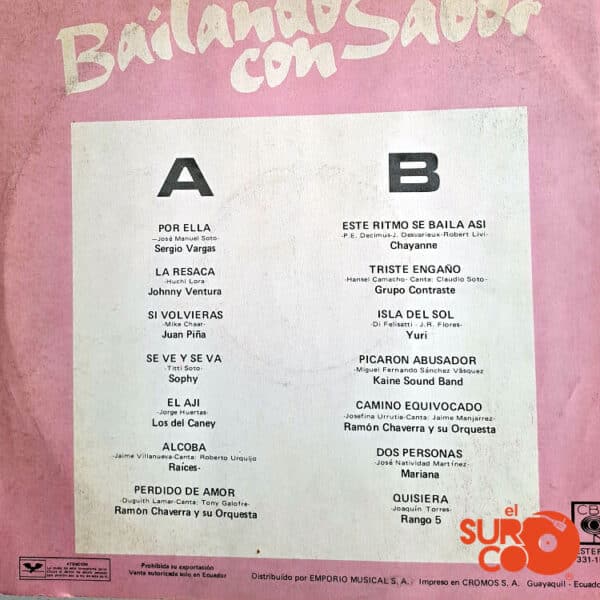 Disco de Vinilo Varios - Bailando Con Sabor Vinyl Record
