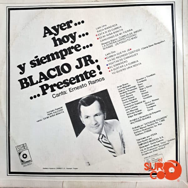 Disco de Vinilo Blacio Jr - Ayer, Hoy y Siempre Vinyl Record