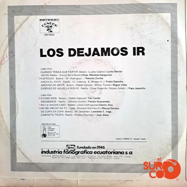 Disco de Vinilo Varios - Los Dejamos Ir Vinyl Record