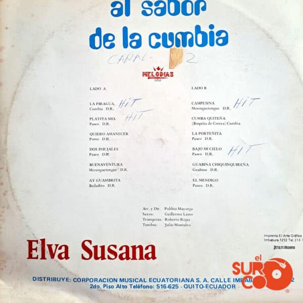 Disco de Vinilo Elva Susana - Al Sabor De La Cumbia Vinyl Record