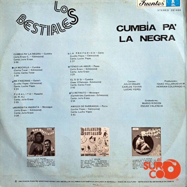 Disco de Vinilo Los Bestiales - Cumbia Pa' La Negra Vinyl Record