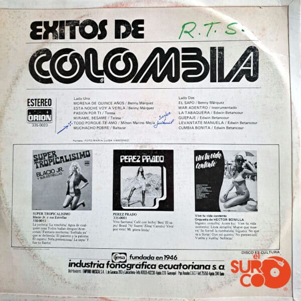 Disco de Vinilo Varios - Éxitos De Colombia Vinyl Record