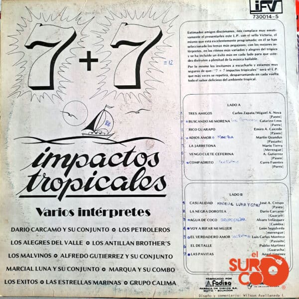 Disco de Vinilo Varios - Impactos Tropicales Vinyl Record
