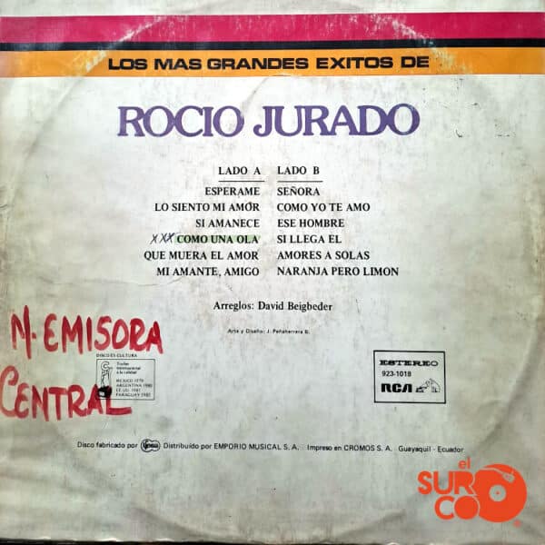 Disco de Vinilo Rocío Jurado - Los Más Grandes Éxitos De Rocío Jurado Vinyl Record