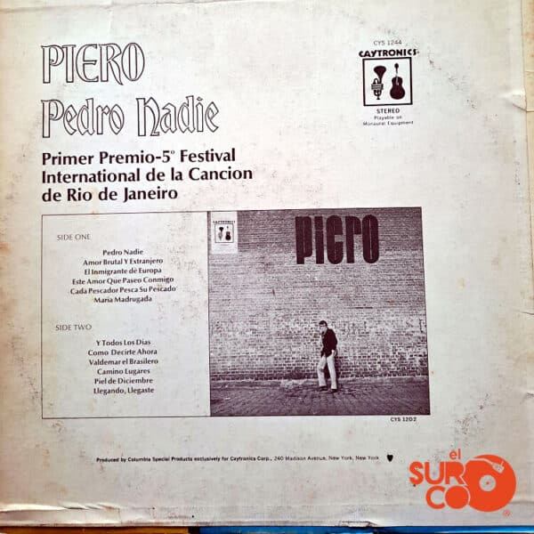 Disco de Vinilo Piero - Pedro Nadie Vinyl Record
