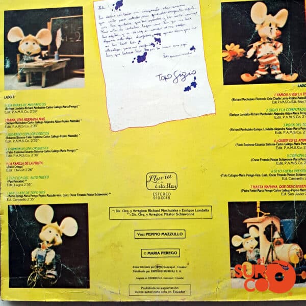 Disco de Vinilo Topo Gigio - De Fiesta Con El Topo Gigio Vinyl Record