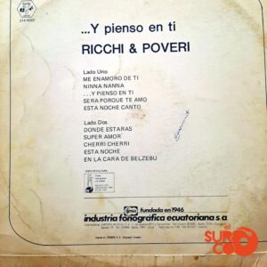 Disco de Vinilo Ricchi & Poveri - Y Pienso En Ti Vinyl Record