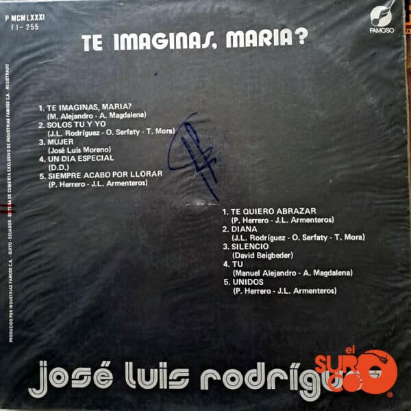 Disco de Vinilo José Luis Rodríguez - Te Imaginas María Vinyl Record