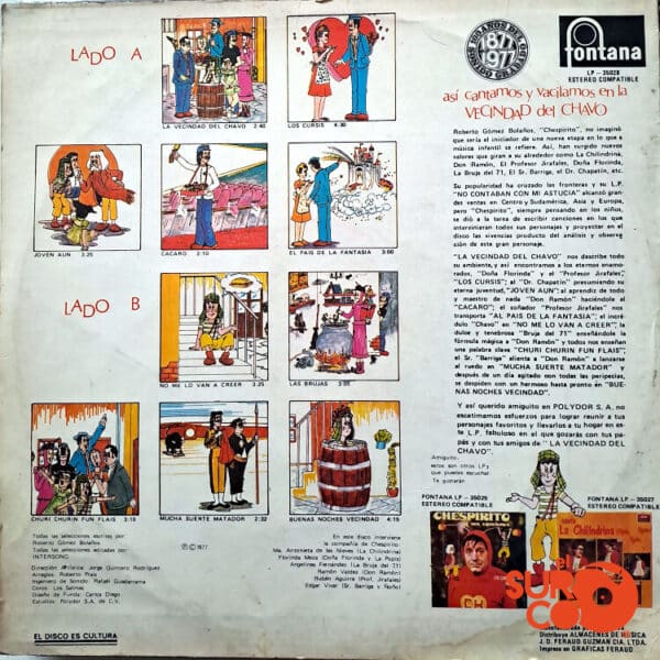Disco de Vinilo Chespirito - Así Cantamos Y Vacilamos En La Vecindad Del Chavo Vinyl Record