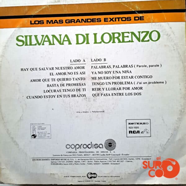 Disco de Vinilo Susana Di Lorenzo - Los Más Grandes Éxitos De Susana Di Lorenzo Vinyl Record