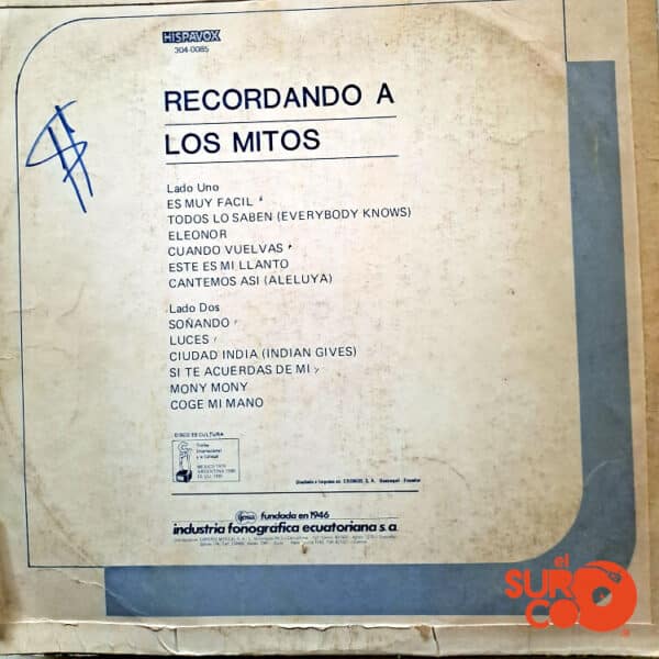 Disco de Vinilo Los Mitos - Recordando A Los Mitos Vinyl Record