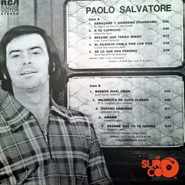 Disco de Vinilo Paolo Salvatore - Abrázame y Quiéreme Vinyl Record