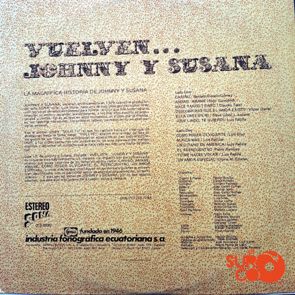 Disco de Vinilo Johnny Y Susana - Vuelven Vinyl Record