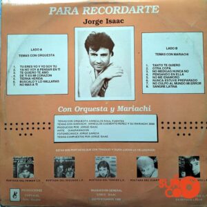 Disco de Vinilo Jorge Isaac - Con Orquesta y Mariachi Vinyl Record