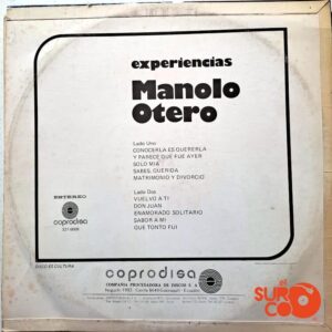 Disco de Vinilo Manolo Otero - Experiencias Vinyl Record