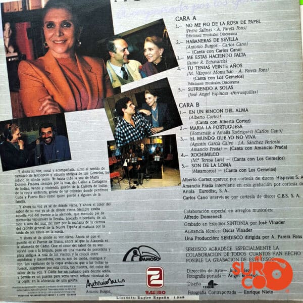 Disco de Vinilo María Dolores Pradera - A Mis Amigos Vinyl Record