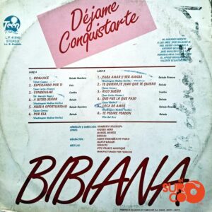 Disco de Vinilo Bibiana - Déjame Conquistarte Vinyl Record