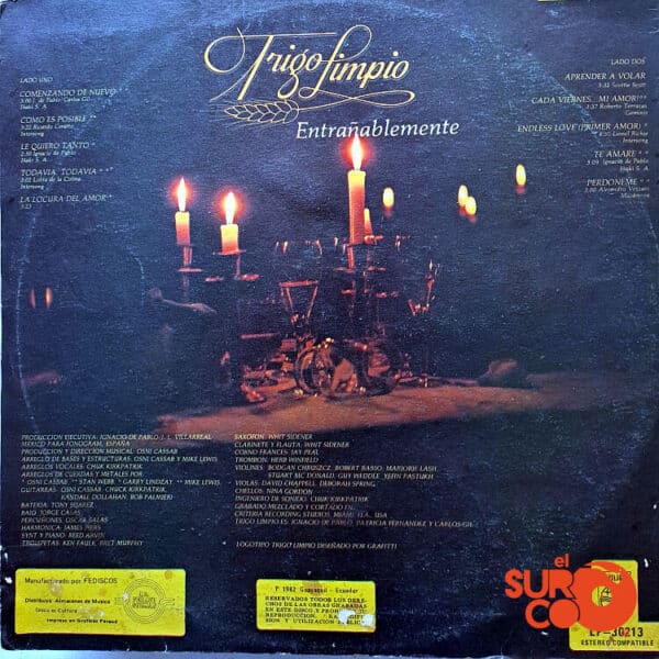 Disco de Vinilo Trigo Limpio - Entrañablemente Vinyl Record