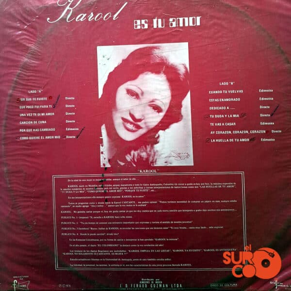 Disco de Vinilo Karool - Karool Es Tu Amor Vinyl Record
