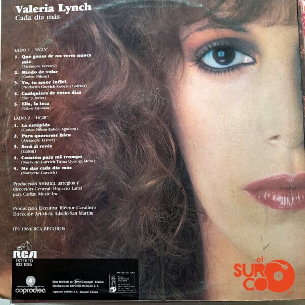 Disco de Vinilo Valeria Lynch - Cada Día Más Vinyl Record