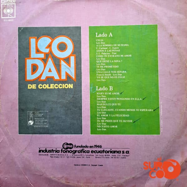 Disco de Vinilo Leo Dan - Leo Dan De Colección Vinyl Record