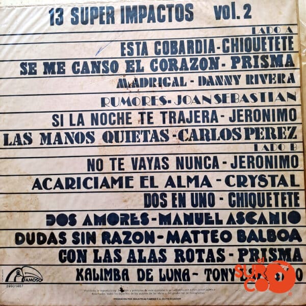 Disco de Vinilo Varios - Súper Impactos Vol 2 Vinyl Record