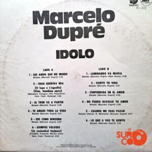 Disco de Vinilo Marcelo Dupre - Ídolo Vinyl Record