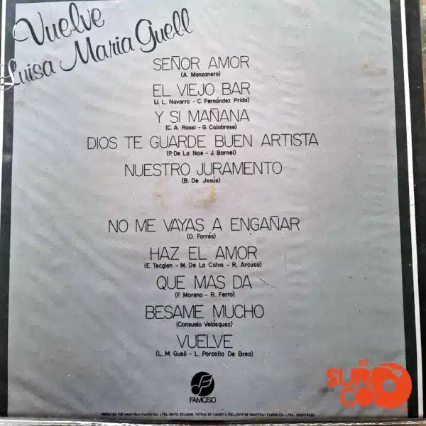 Disco de Vinilo Luisa María Guell - Vuelve Vinyl Record
