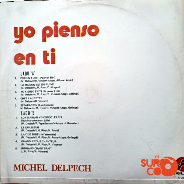 Disco de Vinilo Michel Delpech - Yo Pienso En Ti Vinyl Record