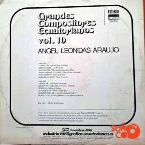 Disco de Vinilo Angel Leonidas Araujo - Grandes Compositores Ecuatorianos Vol 10 Vinyl Record