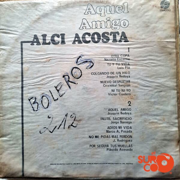 Disco de Vinilo Alci Acosta - Aquel Amigo Vinyl Record