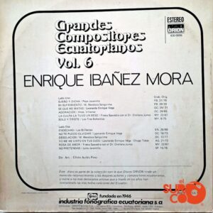 Disco de Vinilo Enrique Ibañez Mora - Grandes Compositores Ecuatorianos Vol 6 Vinyl Record