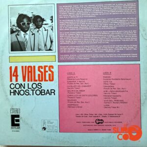 Disco de Vinilo Hermanos Tobar - 14 Valses Con Los Hermanos Tobar Vinyl Record