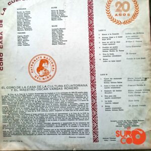 Disco de Vinilo Oscar Vargas Romero - Coro Casa De La Cultura Ecuatoriana Vinyl Record